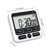 Load image into Gallery viewer, Digital Screen Kitchen Timer Large Display Digital Timer Square Cooking Count Up Countdown Alarm Clock Sleep Stopwatch Clock JK016
