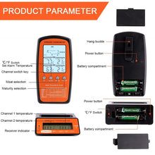 Load image into Gallery viewer, Wireless Digital Cooking Meat BBQ Thermometer - Dual Probe JK021
