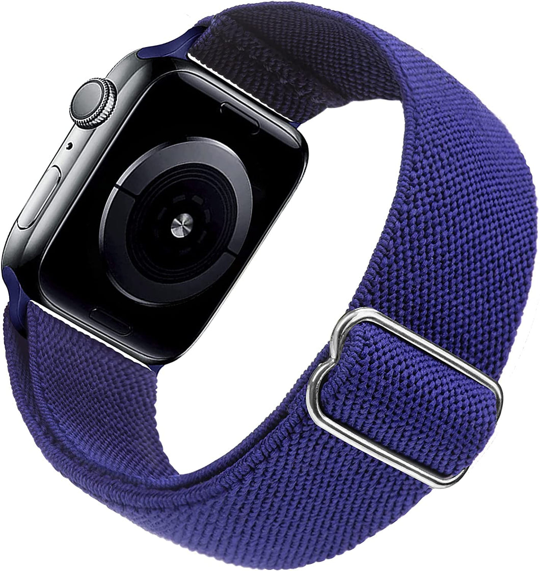 Yiren Elastic Strap for Apple Watch Band 45mm 44mm 42mm Comfortable Adjustable Sport Band for iWatch Series 7 6 5 4 SE 3 2 1 Ladies Mens - Royal Blue RY024