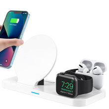 Load image into Gallery viewer, Wireless Charger, 3 in 1 Qi-Certified Fast Charging Station Compatible Apple Watch &amp; AirPods,  Andriod Phone -White JK003
