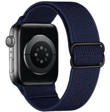 Load image into Gallery viewer, Yiren Elastic Strap for Apple Watch Band 45mm 44mm 42mm Comfortable Adjustable Sport Band for iWatch Series 8 7 6 5 4 SE 3 2 1 Ladies Mens - Dark Blue RY017
