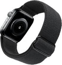 Load image into Gallery viewer, Yiren Elastic Strap for Apple Watch Band 45mm 44mm 42mm Comfortable Adjustable Sport Band for iWatch Series 8 7 6 5 4 SE 3 2 1 Ladies Mens - Black RY016
