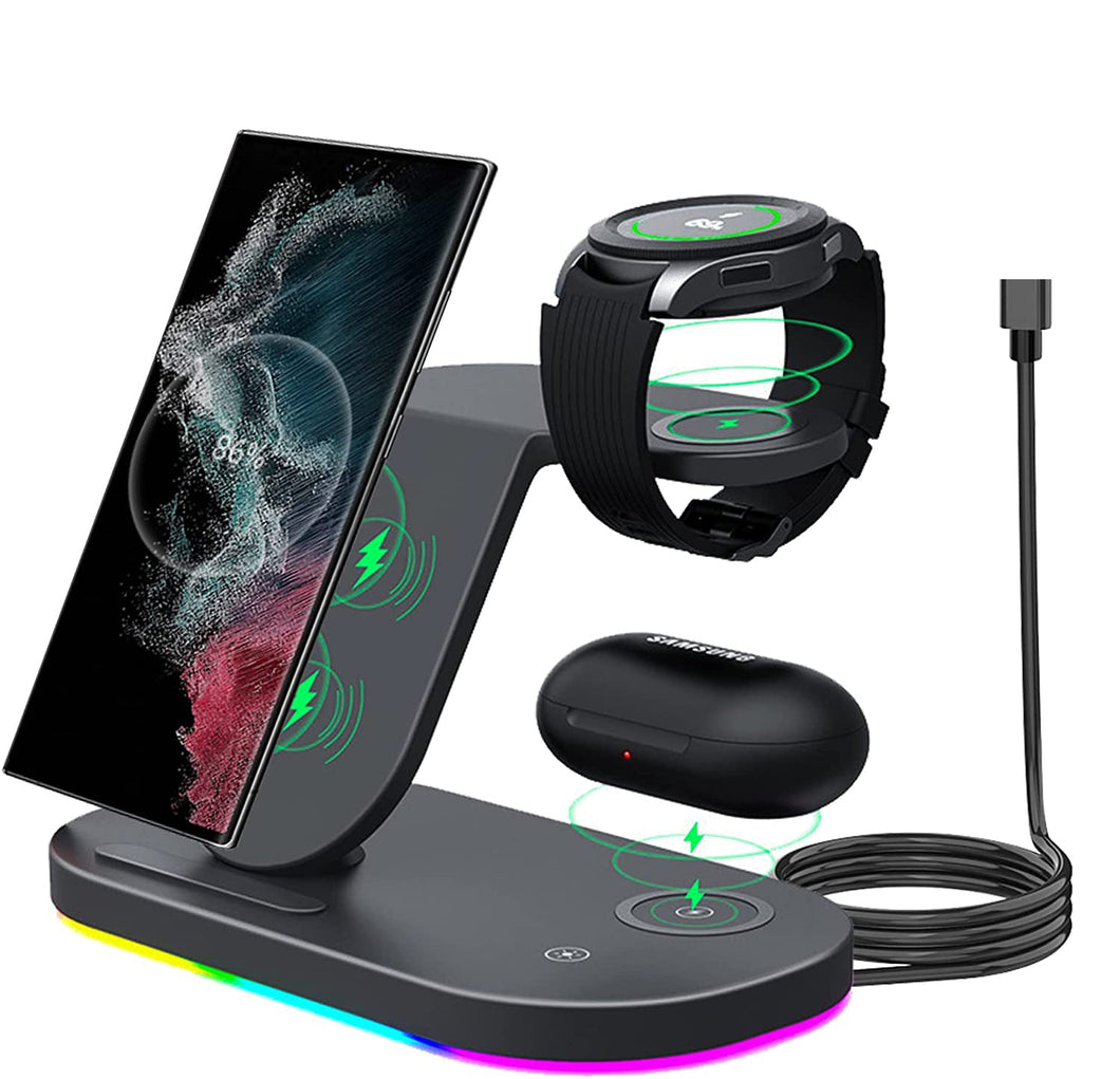 3 in 1 Android Wireless Charger for Samsung Devices （Adapter not included）JK009