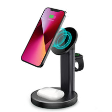 Load image into Gallery viewer, 3 in 1 Magnetic Wireless Charger, Aluminum Alloy 15W Fast Wireless Charging Station JK001
