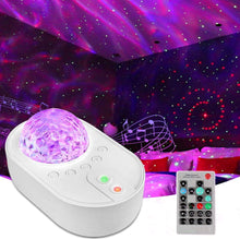 Load image into Gallery viewer, Galaxy Star Night Light Projector LED Ocean Wave Bluetooth Music Speaker with Remote Control JK010
