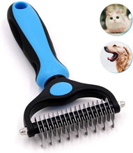 Load image into Gallery viewer, Yiren Pet Grooming Tool- 2 Sided Undercoat Rake for Dogs &amp;Cats-Safe and Effective Dematting Comb for Mats&amp;Tangles Removing-No More Nasty Shedding or Flying Hair RY007
