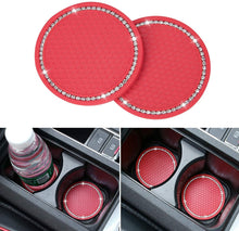 Load image into Gallery viewer, Car Cup Holder Coasters  Crystal Rhinestone Soft Rubber Pad JK017
