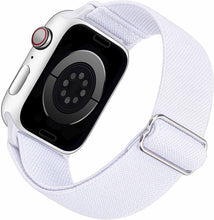 Load image into Gallery viewer, Yiren Elastic Strap for Apple Watch Band 45mm 44mm 42mm Comfortable Adjustable Sport Band for iWatch Series 7 6 5 4 SE 3 2 1 Ladies Mens - White RY027
