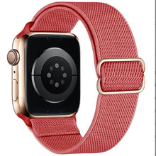 Load image into Gallery viewer, Yiren Elastic Strap for Apple Watch Band 45mm 44mm 42mm Comfortable Adjustable Sport Band for iWatch Series 7 6 5 4 SE 3 2 1 Ladies Mens - Rose Red RY023
