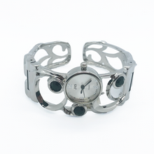 Load image into Gallery viewer, Silver Cut Out Bangle Watch
