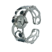 Load image into Gallery viewer, Silver Cut Out Bangle Watch
