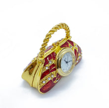 Load image into Gallery viewer, Antique Pouch Handbag Clock Jewelry Box Christmas Gift Idea
