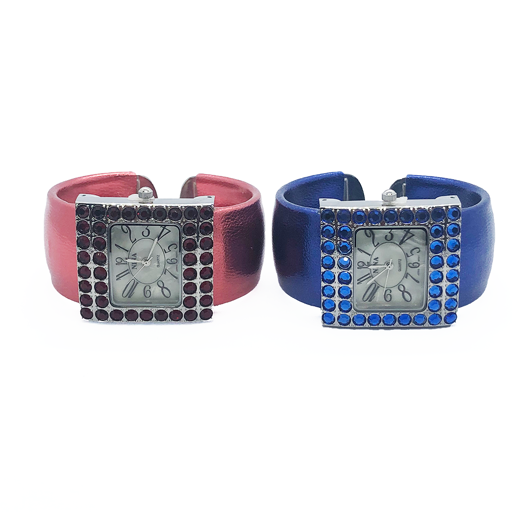 Lady Bangle Quartz Watch-Two colour-Red, Blue