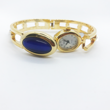 Load image into Gallery viewer, Gold Cut Out Crystal Bangle Watch  with flip cover
